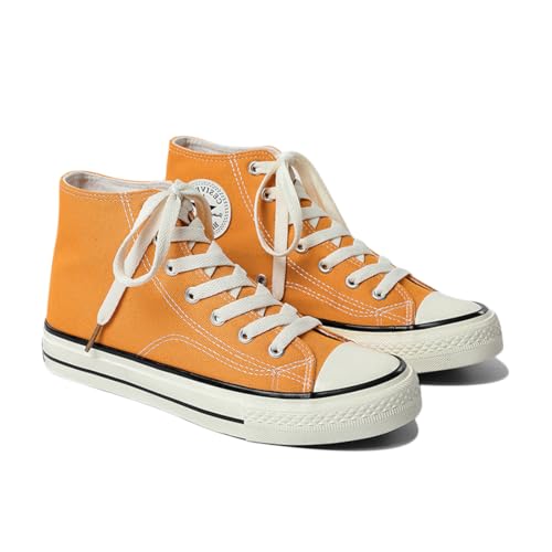 SIUSUMFO Erwachsene Segeltuchschuhe Herren Sneaker Hoch Laufschuhe Turnschuhe rutschfeste Sportschuhe Freizeitschuhe 40.5 EU Kurkuma von SIUSUMFO