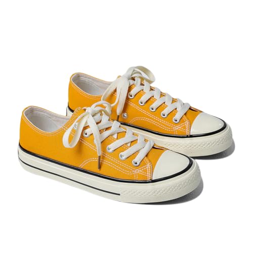 SIUSUMFO Erwachsene Segeltuchschuhe Herren Sneaker Niedrig Laufschuhe Turnschuhe rutschfeste Sportschuhe Freizeitschuhe 40 EU Kurkuma von SIUSUMFO