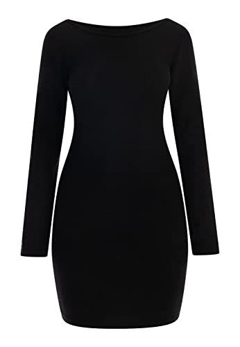 SIVENE Damen Strick Langarmkleid Mini 11127257-SI02, SCHWARZ, XS/S von SIVENE