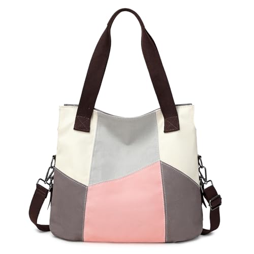SIVENKE Damen Handtasche Canvas Tasche Casual Schultertasche Umhängetaschen Retro Hobo Große Kapazität für Schule Shopper Lässige täglich von SIVENKE