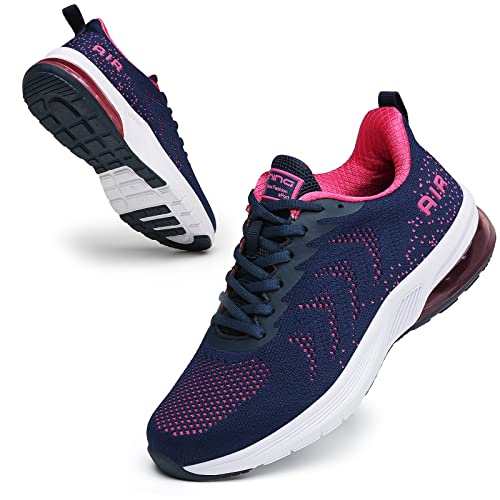 Laufschuhe für Damen und Herren, Sport-Sneaker, Luftkissen, stoßdämpfend, leger, Walking, Fitnessstudio, Joggen, Fitness, Sport-Sneaker, Pa1 Rose, 40 EU von SIVIGR