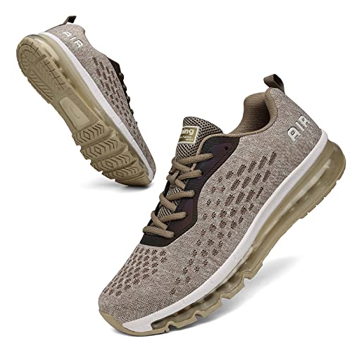 SIVIGR Laufschuhe Herren Damen Turnschuhe Straßenlaufschuhe Walkingschuhe Sneaker Fitness Schuhe Air Sportschuhe FA2 Gold Größe: 42 EU von SIVIGR