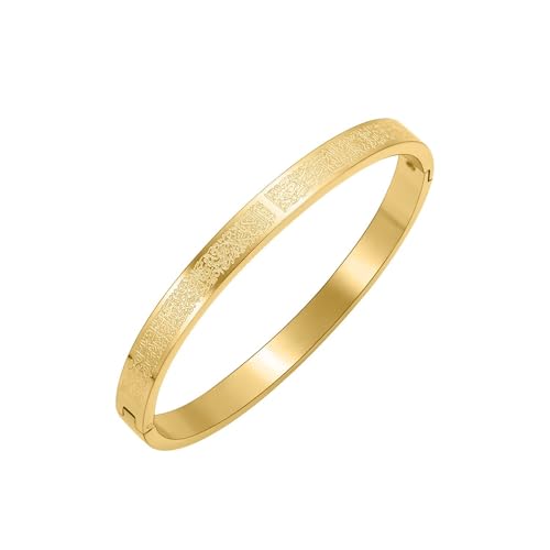 SIXDUTON Ayatul Kursi Armband für Damen, Muslim Koran Allah Armbänder, Arabisches Kalligraphie Armband Eid Islamischer Schmuck Geschenke für Frauen und Männer (Oval-Gold) von SIXDUTON
