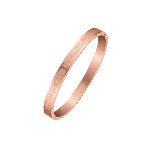 SIXDUTON Ayatul Kursi Armband für Damen, Muslim Koran Allah Armbänder, Arabisches Kalligraphie Armband Eid Islamischer Schmuck Geschenke für Frauen und Männer (Oval-Roségold) von SIXDUTON