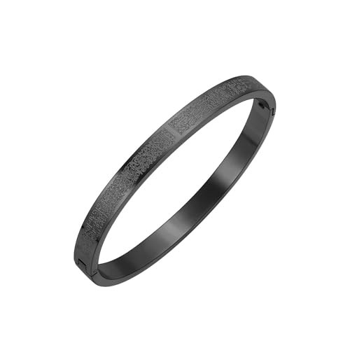 SIXDUTON Ayatul Kursi Armband für Damen, Muslim Koran Allah Armbänder, Arabisches Kalligraphie Armband Eid Islamischer Schmuck Geschenke für Frauen und Männer (Oval-Schwarz) von SIXDUTON