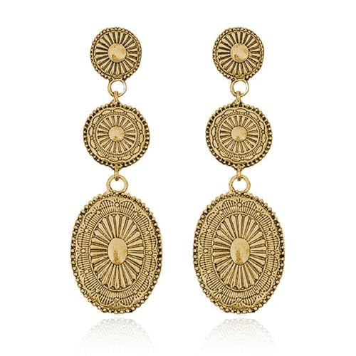 SIXDUTON Baumeln Sie Ohrring Damen, Sommer Strand Vintage Ohrringe mit Anhänger Boho Schmuck (Gold-B) von SIXDUTON