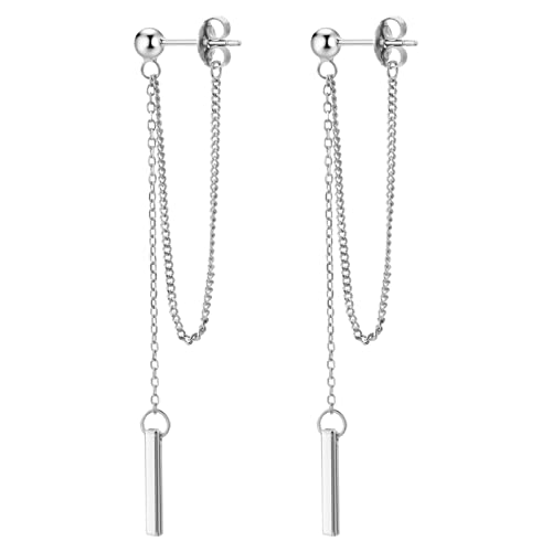 SIXDUTON 925 Sterling Silber Ohrringe fr Damen - Minimalistische Kette, Lange Ohrringe, Hypoallergene Silber Hngend Schmuck - Geschenk fr Frauen und Mdchen von SIXDUTON