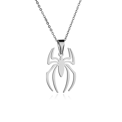 SIXDUTON Unisex Edelstahl Spider Anhänger Halskette, Spiderman Kette für Paare und Beste Freunde, Schmuck Geschenk Christmas Valentinstag und Halloween von SIXDUTON