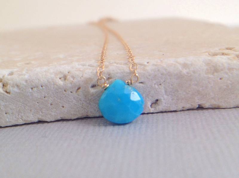 Dornröschen Türkis Halskette, 14K Gold Gefüllt Edelstein Halskette von SIXOCLOCKdesigns