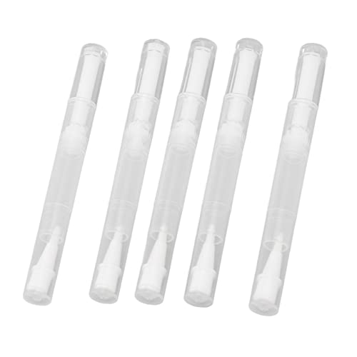 5 Leere Nagelölstift, Transparenter Drehstift mit Pinsel, Durchlaufsicherem Behälter für Parfüm, Lipgloss und ätherische Öle von SIXRUN