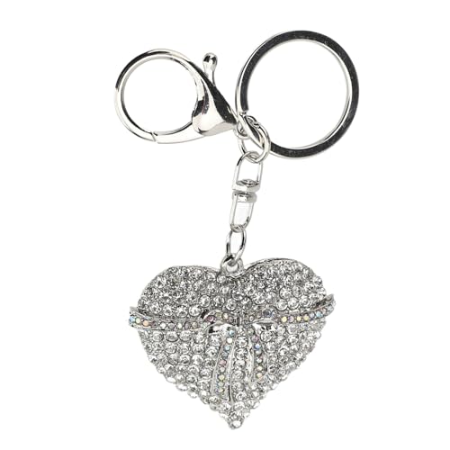 SIXRUN Sninestone Heart -Shaped Key Ring Sparkling Crystal Zink Legierung Bling Wallet Dekoration Handtasche für Frauen (Color) von SIXRUN
