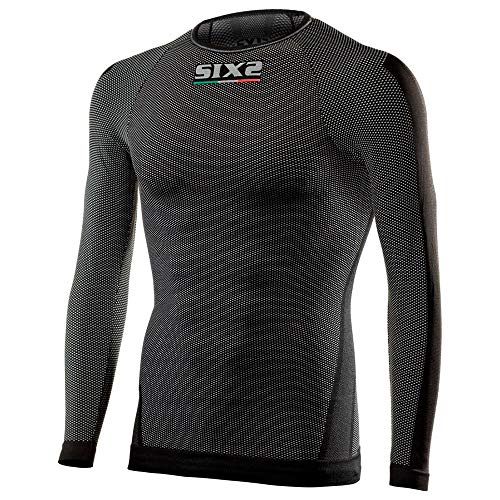 SIXS Carbon Rundhals Funktionsshirt schwarz L - Motorrad Unterhemd von SIXS