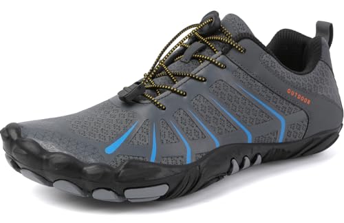 Sixspace Barfußschuhe Herren Damen Fitnessschuhe Sport Traillaufschuhe Minimalistische Barfuss Schuhe Atmungsaktive Kletterschuhe rutschfeste Badeschuhe(Grau,41 EU) von Sixspace