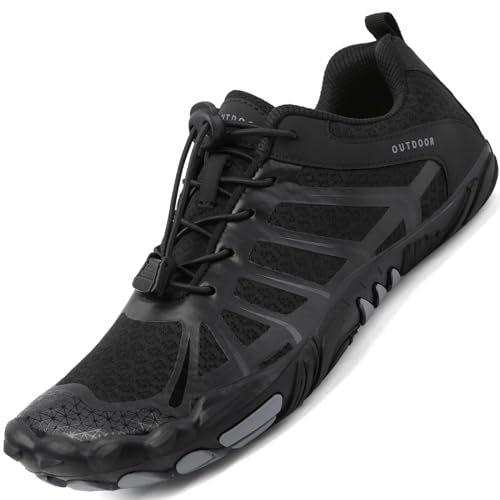 Sixspace Barfußschuhe Herren Damen Fitnessschuhe Sport Traillaufschuhe Minimalistische Barfuss Schuhe Atmungsaktive Kletterschuhe rutschfeste Badeschuhe(Schwarz,36 EU) von Sixspace