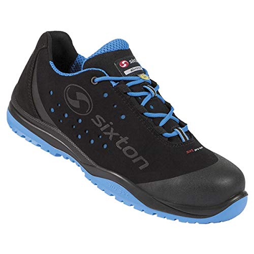 SIXTON Sicherheitsschuhe Cuban S1 SRC, Farbe:schwarz/blau, Schuhgröße:44 (UK 9.5) von SIXTON