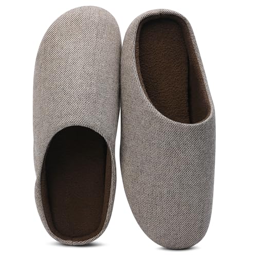 SIXXIN Herren-Hausschuhe, pelzig, für drinnen und draußen, rutschfeste Hausschuhe für Herren, Braun, 41 EU von SIXXIN