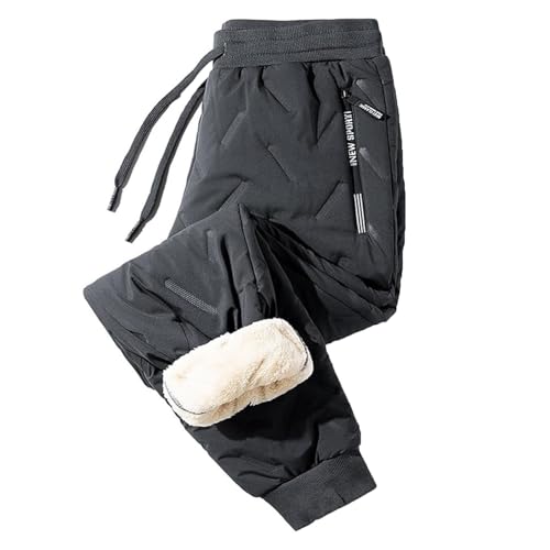 SIYAN Winter Thermohose Herren Übergröße Verdickte Fleece Gefütterte Warm Freizeit Sporthosen Jogginghose Winterhosen, S-7XL(Gray A,7XL) von SIYAN