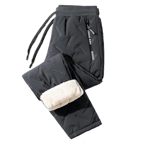 SIYAN Winter Thermohose Herren Übergröße Verdickte Fleece Gefütterte Warm Freizeit Sporthosen Jogginghose Winterhosen, S-7XL(Gray B,6XL) von SIYAN