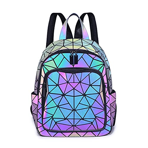 SIYUE Geometrische Taschen Reflektierend Rucksack Damen, Holographic Holo Rucksack Geldbörsen und Handtaschen Geometrischer Leuchtende Taschen NO.A1 von SIYUE