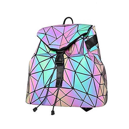 SIYUE Geometrische Taschen Reflektierend Rucksack Damen, Holographic Holo Rucksack Geldbörsen und Handtaschen Geometrischer Leuchtende Taschen NO.B von SIYUE