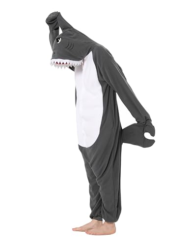 SIYUE Hai Onesie Kostüm Shark Jumpsuit Relaxo Erwachsene Pyjama Damen Tier Schlafanzug Weihnachten Karneval Halloween Kostuem PJ-ShayuHui S von SIYUE