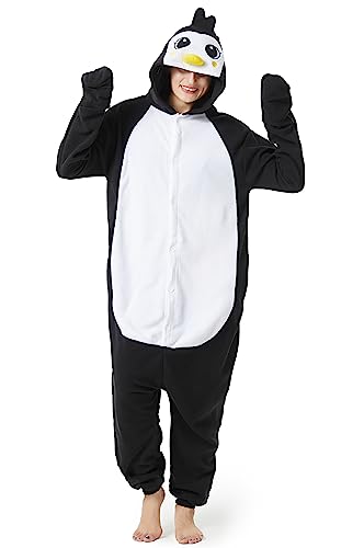 SIYUE Onesie Kostüm Pinguin Jumpsuit Relaxo Erwachsene Pyjama Damen Tier Schlafanzug Weihnachten Karneval Halloween Kostuem PJ-QE M von SIYUE