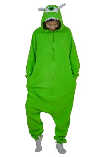 SIYUE Onesie Kostüm Relaxo Jumpsuit Monsters Wazowski Erwachsene Pyjamas Damen Herren Kostum Tier Schlafanzug Weihnachten Karneval Halloween PJ-DanYG L von SIYUE