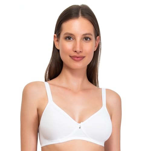 SÌèLEI, Halb Gepolsterter BH ohne Bügel, Hergestellt aus Bio-Baumwolle, 100% Natürlich, Designed in Italy, Farbe Weiß, Größe 3C von SÌèLEI