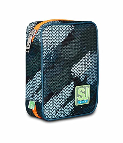 SJ Federmäppchen, Mäppchen, mehrfarbig, Federtasche für Schreibwaren, gefülltes Etui mit Stiften, Kugelschreiber & mehr, aufklappbar, Mädchen & Jungen, Schule&Grundschule, XXL GREEN SHADOWS von SJ GANG STYLE JAM GANG