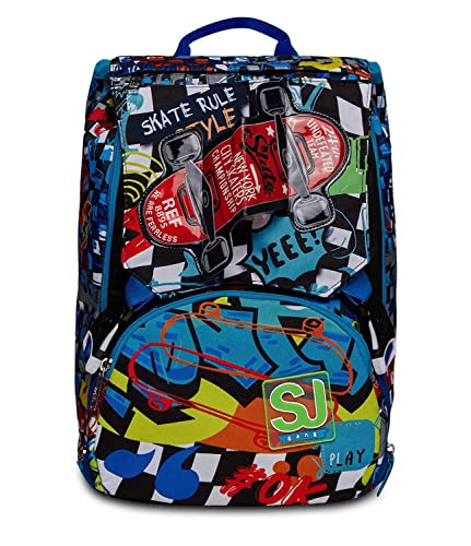 SJ Gang Erweiterbarer Rucksack Big für Kinder – Grund- und Mittelschule – Flip-System, mehrfarbig, Taglia unica, ausziehbar von SJ GANG STYLE JAM GANG
