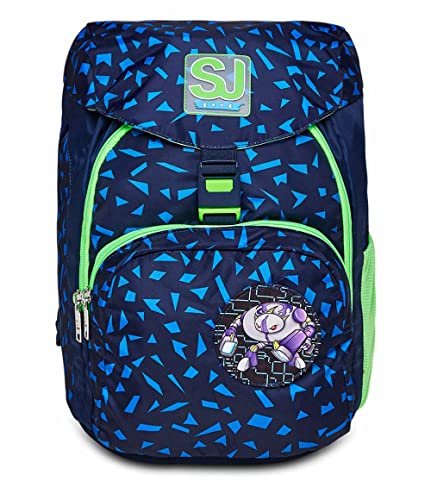 SJ Schulranzen, gepolstert & flexibel, mit Trinkflaschenfach, Seitentaschen, Brust- und Hüftgurt; nachhaltiges Gewebe; Rucksack für Grundschule&Freizeit, Mädchen & Jungen, MICROLIGHT- SHIFTY SPOTS von SJ GANG STYLE JAM GANG