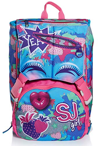 SJ Rucksack, Schulranzen für Grundschule, ab 1. Klasse, Erweiterbarer Schulranzen, Extra Volumen; Geräumige Schultasche für Mädchen und Jungen, rosa/Muster, mit Flip-System von SJ GANG STYLE JAM GANG