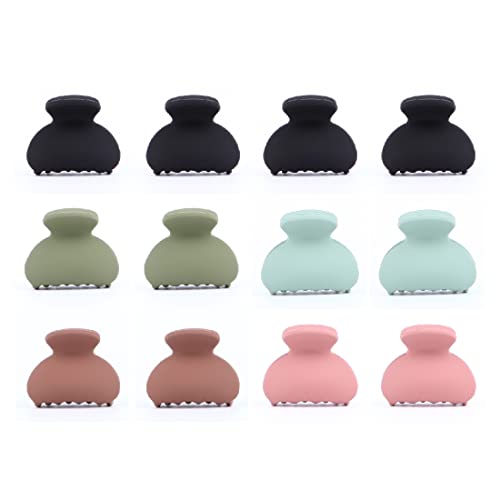 SJBAUTYO 12 Stück Kleine Haarklammern,4cm Mini Haarkrallen,Spinnen Hair Clips,matt Haarklammernfür Frauen Mädchen Kinder Dicken Dünnen Feinen Frisur von SJBAUTYO