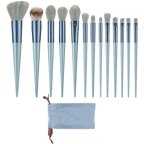 SJBAUTYO 13 Stück Pinselset Makeup,make-up brushes & tools, Professionelles Schminkpinsel Synthetische Kosmetikpinsel Set für Pulver Foundation Lidschatten Blush, Blau von SJBAUTYO