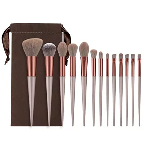 SJBAUTYO 13 Stück Pinselset Makeup,make-up brushes & tools, Professionelles Schminkpinsel Synthetische Kosmetikpinsel Set für Pulver Foundation Lidschatten Blush, Braun von SJBAUTYO