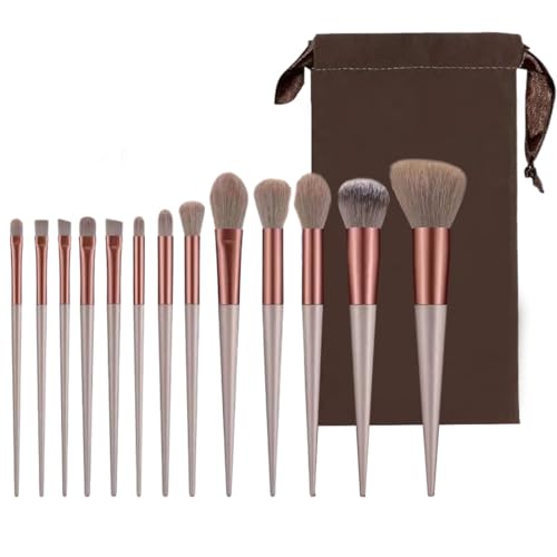 SJBAUTYO 13 pcs Professionelles Make Up Pinsel Set,Schminkpinsel Set Zum Verblenden Von Lidschatten,für Stiftung Blush Concealer Lidschatten und Augenbrauen Pinsel Rosa von SJBAUTYO