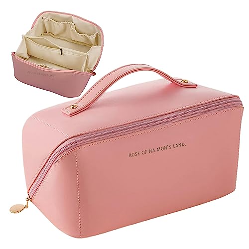 SJBAUTYO 1PCS Make-Up Taschen,Groß Kapazität Kosmetiktasche Damen,Wasserdichter Tragbare Reise Make Up Tasche,Ideal für Reisen oder den täglichen Gebrauch,Rosa von SJBAUTYO