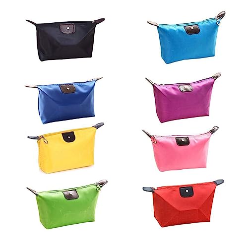SJBAUTYO 8 Multicolor Kosmetiktasche Dumpling Shaped Nylon Zusammenklappbar Reise Kosmetiktasche Für Damen Einkaufstasche von SJBAUTYO