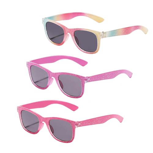SJBNCai 3 Paar Kinder-Sonnenbrillen, UV 400 Schutz, Mädchen, Prinzessin, Glitzer, Sonnenglas für Kinder im Alter von 2–8 Jahren, 3 Packungen = Regenbogen + Lila + Rosa, same SJBNCai 3 Paar Kinder-Sonnenbrillen, UV 400 Schutz, Mädchen, Prinzessin, Glitzer, Sonnenglas für Kinder im Alter von 2–8 Jahren, 3 Packungen = Regenbogen + Lila + Rosa, same von SJBNCai