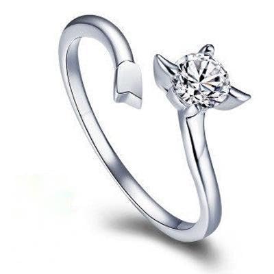 SJDOFU Damenring 925 Sterling Silber 5A Weißer Stein 12 Sternzeichen Aszendent Verstellbarer Ring Geburtstagsgeschenk (Schütze) von SJDOFU