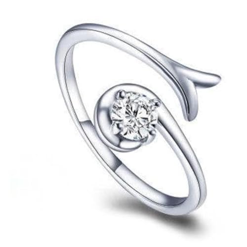 SJDOFU Damenring 925 Sterling Silber 5A Weißer Stein 12 Sternzeichen Aszendent Verstellbarer Ring Geburtstagsgeschenk (Steinbock) von SJDOFU