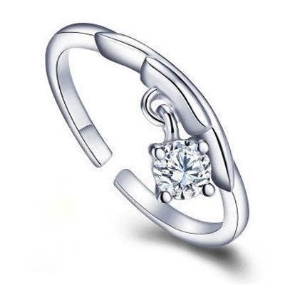 SJDOFU Damenring 925 Sterling Silber 5A Weißer Stein 12 Sternzeichen Aszendent Verstellbarer Ring Geburtstagsgeschenk (Waage) von SJDOFU