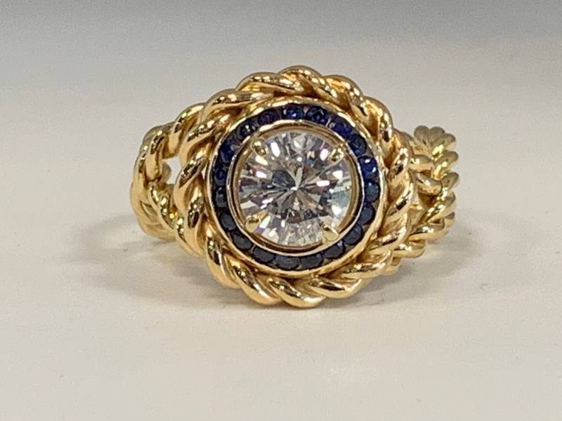 14Kt Webseil Verlobungsring Mit 1 Karat Für Immer Ein Moissanite von SJEXCLUSIVEJEWELRY