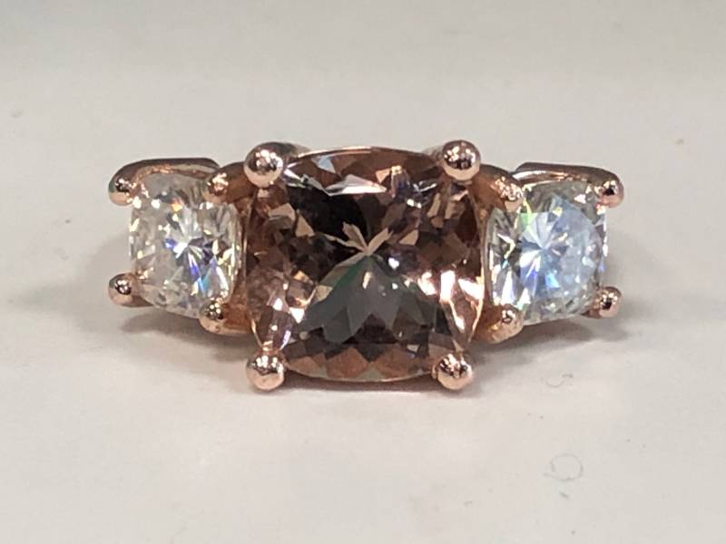 Damen 14Kt Morganit Und Moissanite Engagement Für Immer Einen Ring von SJEXCLUSIVEJEWELRY