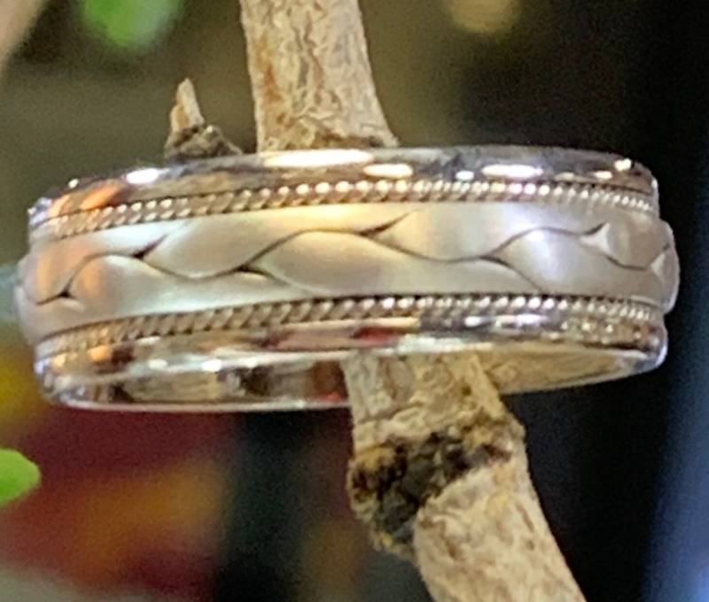 Handgefertigte Gewebte Braid Hochzeit Band. 8 Mm von SJEXCLUSIVEJEWELRY