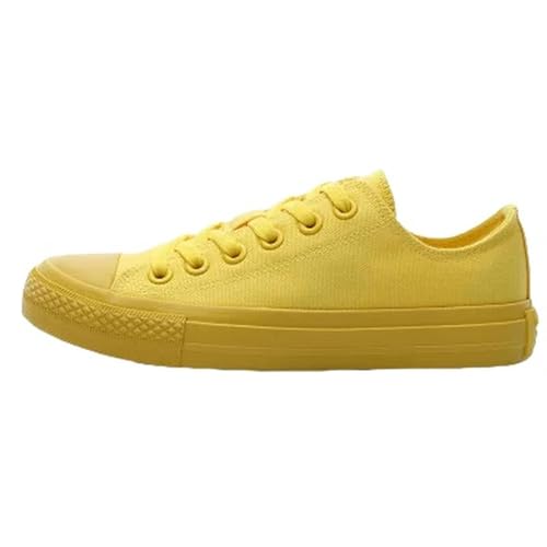 Segeltuchschuhe für Damen Herren Und Damen Canvas Schuhe Zitronengelb Alle Schwarz Rein Weiß Größe 35-44 Einfache Stil-Gelb-41 von SJFYB