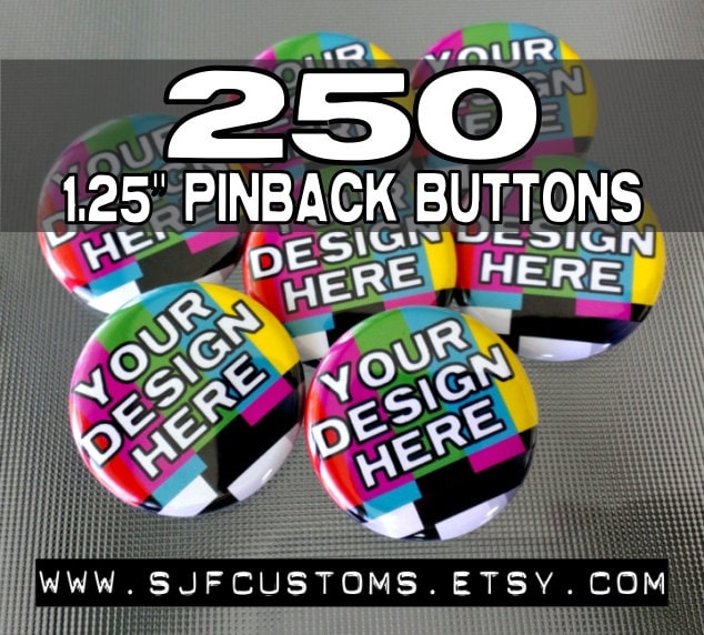Partygeschenke/Fotobuttons 250 Custom 1.25" Pinback Buttons Badges Partygeschenke/Fotobuttons 250 Custom 1.25" Pinback Buttons Badges von SJFcustoms