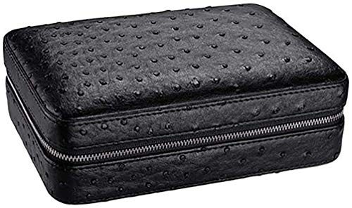 Humidor Zigarrenbox Zigarren Humidor Zigarren Holster Zigarettenetui Herren Geschenkbox Reise Tragbare Zigarre Humidor Set Zedernholz Futter Lederoberfläche Zigarrenschere Schwarz Braun 4 Holzhalter von SJHDHDA