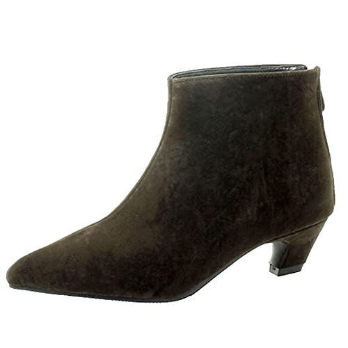 SJJH Damen Chelsea Boots mit spitzer Zehenpartie und Kegelabsatz (Grün, 40 EU) von SJJH