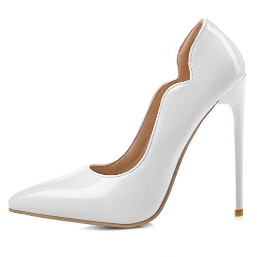 SJJH Damen Dress Pumps mit Hehem Stiletto Absatz Schuhe für Hochzeit von SJJH